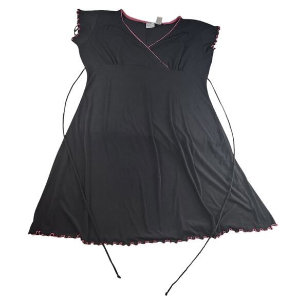 Vintage Giorgio Fiorlini Dress Womens XL Black Pink Twee Coquette Fit Flare Lace - Picture 2 of 13